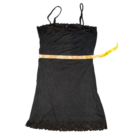 Black Mini Dress With Lace Trim - Picture 14 of 14